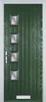 4 Square (off set) Enfield Timber Solid Core Door in Green