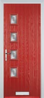 4 Square (off set) Enfield Timber Solid Core Door in Red