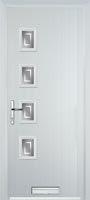 4 Square (off set) Enfield Timber Solid Core Door in White