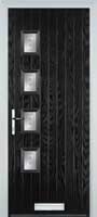 4 Square (off set) Staxton Timber Solid Core Door in Black