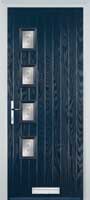4 Square (off set) Staxton Timber Solid Core Door in Dark Blue