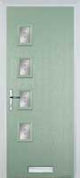 4 Square (off set) Staxton Timber Solid Core Door in Chartwell Green