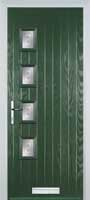 4 Square (off set) Staxton Timber Solid Core Door in Green