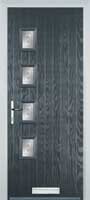 4 Square (off set) Staxton Timber Solid Core Door in Anthracite Grey