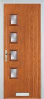 4 Square (off set) Staxton Timber Solid Core Door in Oak
