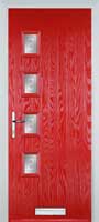 4 Square (off set) Staxton Timber Solid Core Door in Poppy Red