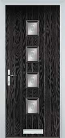 4 Square (centre) Staxton Timber Solid Core Door in Black Brown
