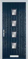4 Square (centre) Staxton Timber Solid Core Door in Dark Blue