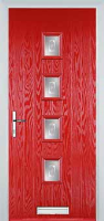 4 Square (centre) Staxton Timber Solid Core Door in Poppy Red