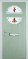 Circle Fleur Timber Solid Core Door in Chartwell Green