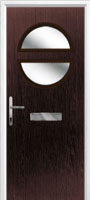 Circle Glazed Timber Solid Core Door in Darkwood