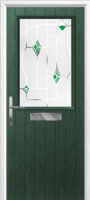 Cottage Half Glazed Murano Timber Solid Core Door in Green