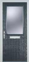 Cottage Half Glazed Timber Solid Core Door in Anthracite Grey