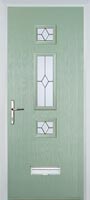 Mid 3 Square Classic Timber Solid Core Door in Chartwell Green