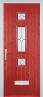 Mid 3 Square Classic Timber Solid Core Door in Red