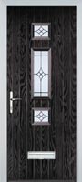 Mid 3 Square Elegance Timber Solid Core Door in Black Brown