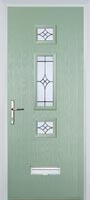 Mid 3 Square Elegance Timber Solid Core Door in Chartwell Green