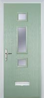 Mid 3 Square Glazed Timber Solid Core Door in Chartwell Green