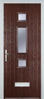 Mid 3 Square Glazed Timber Solid Core Door in Darkwood