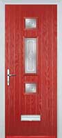 Mid 3 Square Staxton Timber Solid Core Door in Red