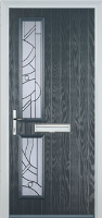 Twin Square Abstract Timber Solid Core Door in Anthracite Grey