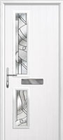 Twin Square Abstract Timber Solid Core Door in White