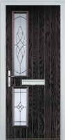 Twin Square Elegance Timber Solid Core Door in Black Brown