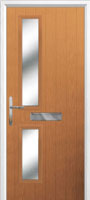 Twin Square Glazed Timber Solid Core Door in Oak