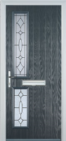 Twin Square Zinc/Brass Art Clarity Timber Solid Core Door in Anthracite Grey