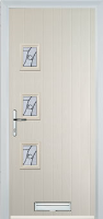 3 Square (off set) Abstract Composite Front Door in Cream