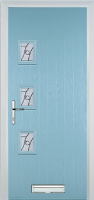 3 Square (off set) Abstract Composite Front Door in Duck Egg Blue