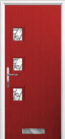 3 Square (off set) Abstract Composite Front Door in Red