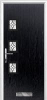 3 Square (off set) Elegance Composite Front Door in Black