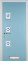 3 Square (off set) Elegance Composite Front Door in Duck Egg Blue