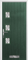 3 Square (off set) Elegance Composite Front Door in Green