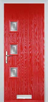 3 Square (off set) Enfield Composite Front Door in Poppy Red