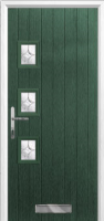 3 Square (off set) Flair Composite Front Door in Green