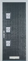3 Square (off set) Flair Composite Front Door in Anthracite Grey