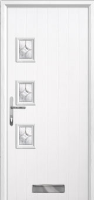 3 Square (off set) Flair Composite Front Door in White
