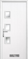 3 Square (off set) Glazed Composite Front Door in White