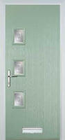 3 Square (off set) Staxton Composite Front Door in Chartwell Green