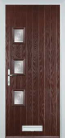 3 Square (off set) Staxton Composite Front Door in Darkwood