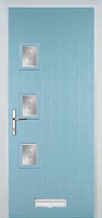 3 Square (off set) Staxton Composite Front Door in Duck Egg Blue