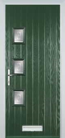 3 Square (off set) Staxton Composite Front Door in Green