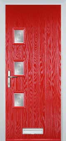 3 Square (off set) Staxton Composite Front Door in Poppy Red