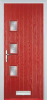 3 Square (off set) Staxton Composite Front Door in Red