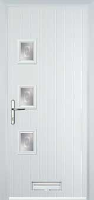 3 Square (off set) Staxton Composite Front Door in White