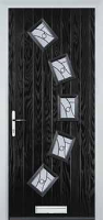 5 Square Curved Abstract Composite Front Door in Black
