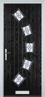 5 Square Curved Elegance Composite Front Door in Black