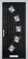 5 Square Curved Enfield Composite Front Door in Black
